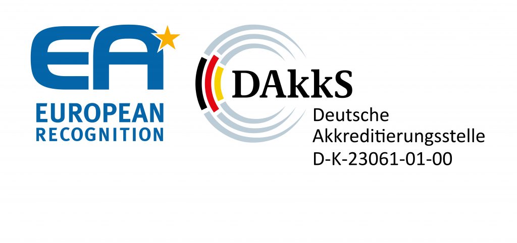 DAkkS-Siegel der Deutschen Akkreditierungsstelle - ausgegeben für die Kalibrierung von Druckmessgeräten